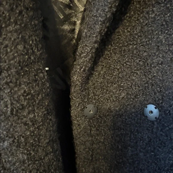 Ganni Black Wool-Blend Bouclé Coat - Picture 4 of 7